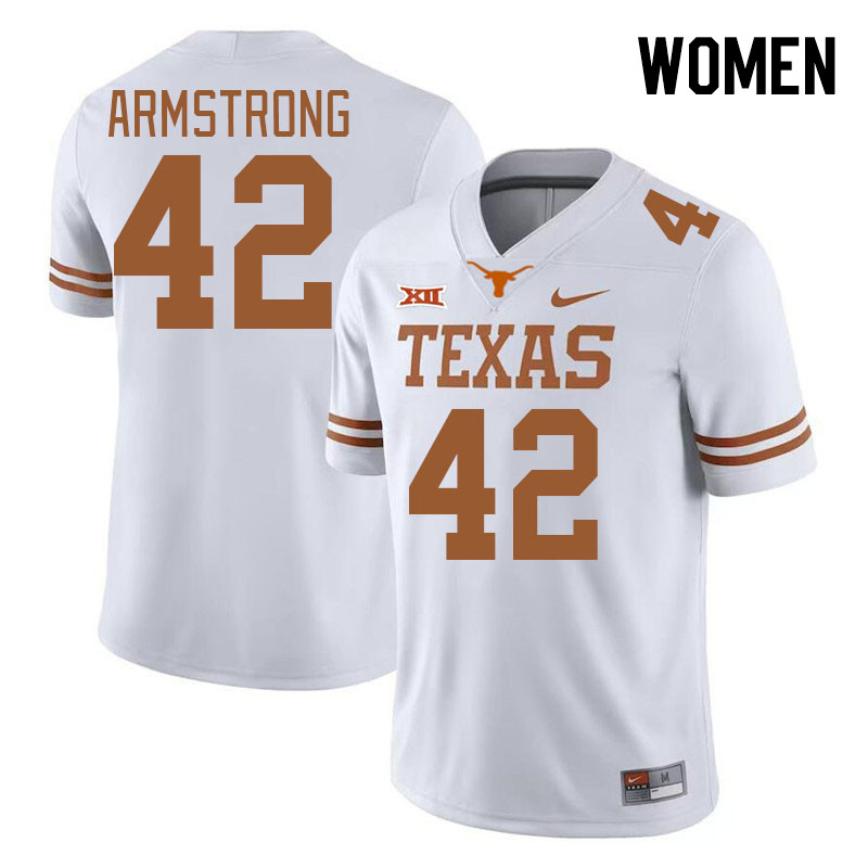 Women #42 Ben Armstrong Texas Longhorns 2023 College Football Jerseys Stitched-White